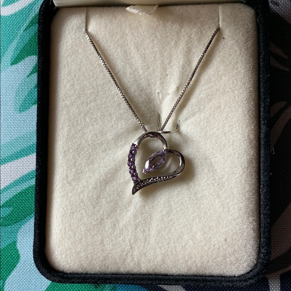Kay Jewelers Silver and Purple Pendant Necklace - Picture 2 of 2